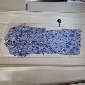 BELIEVE Blue Floral Two Piece Midi Sundress Size 12